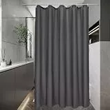 EurCross Duschvorhang 120 x 200 im Badezimmer für Badewanne, Wasserdicht und Antischimmel, Blickdicht Textil Stoff Bad Vorhang, Waschbar Dunkelgrau Duschvorhänge mit 8 Ringen