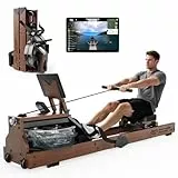 JOROTO Rudergerät für Zuhause, Holz Wasser Rudergerät Klappbar | Bluetooth-Verbindung zur Kinomap-App | Maximale Gewichtskapazität 150 kg | 16L Wassertank | 98% vorinstalliert