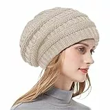 KEWUF Damen Beanie Mütze Warme Wintermütze mit Weichem Innenfutter Gefütterte Strickmütze, mütze damen, wintermütze damen, mütze beanie damen - Khaki