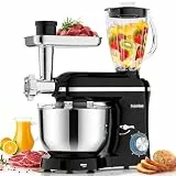 Homlee 3 in 1Universal Küchenmaschine 2000W Multifunktionale Knetmaschine 6-stufige Gescheindigkeit Mixer, mit Fleischwolf, 1.5L Saftpresse, 5.5L Edelstahlschüssel knetmaschine