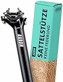 AARON Post Sattelstütze mit 27,2 mm Durchmesser, Aluminium Sattelrohr mit 350 mm Länge, Stütze für Cityrad, Trekkingrad, Tourenrad und Mountainbike mit Skala in Schwarz