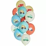 Folat 25156 Luftballons Set Latex - Car Party 33cm - 12 Stück - Für Geburtstag Kinder und Party Deko