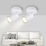 Kambo 2er Deckenstrahler 1 Flammig LED - Weiß GU10 Deckenleuchte Strahler - Modern Deckenlampe 1 Spot Schwenkbar - Metall Wandstrahler Drehbar - Spotlight Deckenspots für Küche - Ohne Leuchtmittel