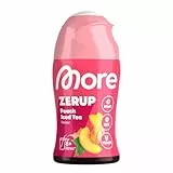 MORE Zerup, Peach Iced Tea, 65 ml, für bis zu 8 l Fertiggetränk, zuckerfreier Sirup mit u.a. echten Fruchtextrakten, vegan, zero Kalorien - made in Germany