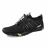 SIMARI Traillaufschuhe Breite Barfußschuhe Herren Damen Walking Wasserschuhe Perfekt für Wandern Aqua Pool Outdoor, Testschwarz, 40 2/3 EU