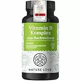 Nature Love Vitamin B Komplex aus Buchweizen - 60 Kapseln - Hochdosiert: 120% des täglichen Bedarfs an Vitamin B1, B2, B3, B5, B6, B7 (Biotin), B9 (Folsäure) und B12 - vegan, laborgeprüft
