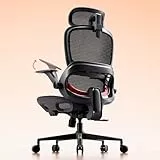 SIHOO Bürostuhl Ergonomisch, Schreibtischstuhl mit 4D Dynamischer Lordosenstütze, Breiter Kopfstütze & Klappbaren Armlehnen, Neigung 90-135°, Schwarz