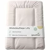 Geuther Wickelauflage abwaschbar 52x72 cm | Wickelunterlage Lilly für Wickelregal Clarissa & andere |Erhöhter Rand, Kopfschutz für Sicherheit | Wickeltischauflage | Design Entertwined Pink