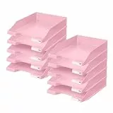 HAN Briefablage KLASSIK, 10 STÜCK Schreibtisch Organizer, Bürobedarf, Ablagefächer, Büromaterial, Briefkorb, Dokumentenablage, bis Format A4/C4, 1027-X-886, pastellrosa