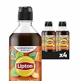 Sodastream drink mix Lipton Pfirsich Ice Tea – zuckerfreier Sirup für gesprudeltes & stilles Wasser, 4er Pack (4 x 440 ml), ergibt bis zu 9L Fertiggetränk