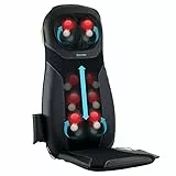 Homedics Shiatsu Rückenmassagegerät Massagesessel, Ganzkörpermassagegerät mit Shiatsu-Heizung Eigenschaften, Vibrationsmodi und Fernsteuerung - Schwarz