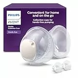 Philips AVENT freihändige Doppel-Auffangbecher, ultraleichte und transparente Auffangbecher für die elektrische Milchpumpe, 4 Brusthauben (2 x 21 mm, 2 x 24 mm), 2 x 19 mm Einsätze, SCF439/01