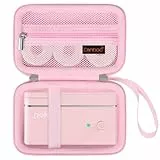 Canboc Tragetasche Kompatibel mit POLONO P31S Etikettendrucker Maschine, tragbare thermische Etikettendrucker Tasche fit Etikettenpapier, Kabel, Rosa (nur Fall)