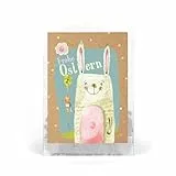 Frohe Ostern Samentütchen 10er Set - Blumensamen Gastgeschenk zu Ostern mit Osterhase Motiv - Samen Geschenk für Osterfeier, Kunden oder Freunde - Logbuch-Verlag