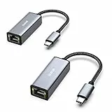 BENFEI USB C zu Ethernet Adapter [Nylongeflochten&Aluminum Alloy], 2 Stück USB Typ C [Thunderbolt 3/4] zu RJ45 LAN Netzwerk Adapter Kompatibel für iPhone 15 Pro/Max MacBook Pro/Air 2023 iPad iMac usw