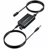 DA Wandler, 192kHz DAC Konverter Digital zu Analog Audio Wandler mit Lautstärkeregler & 1M abnehmbarem 3,5mm Audiokabel, SPDIF Toslink zu 3,5mm Analog Audio Adapter für HDTV Kopfhörer Spielkonsolen