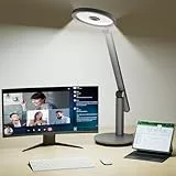 Honeywell Schreibtischlampe,H6 Sunturalux Eye-Care LED Tischlampe Dimmbar, 800LM Tischleuchte Mit Timer, Tischlampe Led mit Touch-Steuerung für Arbeitszimmer, Schlafzimmer(Grau)