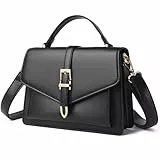 Travistar Handtasche Damen Klein Umhängetasche Damen PU Leder Crossbody Bag Damen Schultertasche Mädchen Elegant Abendtasche mit Abnehmbar Schultergurt Kreditkartenfächer, Schwarz