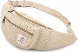 Freakmandu Unisex Hanf Gürteltasche – Fanny Packs, Hüftgürteltasche zum Umhängen, Boho Hippie Stil, Handgefertigte Hüfttaschen für Wandern, Laufen, Joggen, Männer und Frauen, Nirvana
