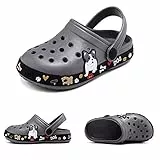 VIYEAR Kinder Clogs Sandalen Mädchen & Junge Gartenschuhe Pantoffeln Dunkelgrau 24