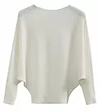 FULIER Boot-Ausschnitt Batwing Ärmel Dolman Lose gestrickte Pullover und Pullis Pullover Tops für Frauen
