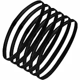 Sularpek 6 Pack Yoga Headbands, Sport Stirnbänder Unisex, Schwarz Elastische Haarbänder Sport, rutschfeste Stirnbänder, Anti-Rutsch Thin Haarband/Kopfband für Fitnessstudio/FußBall/Tennis
