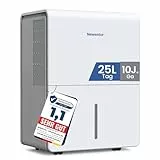 Newentor Luftentfeuchter elektrisch 25L, Entfeuchter elektrisch keller, Raumentfeuchter elektrisch, Dehumidifiers for home für 215m³/80m², mit Timer, Filter, Ablaufschlauch, 10 J. Gar.