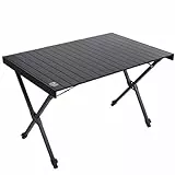 TIMBER RIDGE Campingtisch Klappbar Höhenverstellbar Klapptisch Camping Falttisch Tragbar Aluminium mit Tasche für Picknick Kochen Garten Wandern Reisen 108x71cm - Schwarz