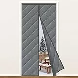 MYCARBON Wärmeschutzvorhang Tür, 120x220cm Magnet Thermo Türvorhang Kälteschutz, Wasserdicht, Winddicht, Thermovorhang Automatisches Schließen für Balkontür Terrassentür Dunkelgrau