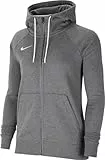 Nike Damen Nk Flc Park20 Fz Hoodie Sweatshirt, Charcoal Heathr/White/White, L EU