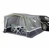 High Peak Heckzelt Auto 2-in-1 freistehend, Busvorzelt 3,4X 3,2m, 150D Oxford PU4000, Keder 180-240cm, abnehmbare Wannenbodenplane, Meshfenster, Klarsichtfenster, SUV Van Wohnmobil Camping Outdoor