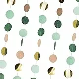 Runde Papier Girlande Waldgrüne Party Deko 3 Stück 4m Glitzer Kreis Banner Hängende Deko Für Geburtstage Karneval Hochzeiten Jubiläen