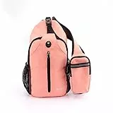 Sling Rucksack, Maylisacc Schultertasche Crossbody Bag für Männer Frauen, lässiger Tagesrucksack, Brusttasche für Outdoor Reisen Radfahren Laufen, Flachsfarben
