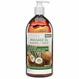 Kitama Massageöl Kokos 1-Liter - exotischer Duft von Kokosnüssen für pflegende Massage zuhause & in der Massagepraxis - Aromaöl - Thai Massage-Öl, made in Germany
