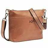 SID & VAIN Umhängetasche echt Leder - Crossbody bag SAGE - Schultertasche Damentasche mit Schultergurt - Ledertasche Damen braun handgefertigt