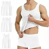 YouShow Unterhemd Herren Weiss Tank Top Gekämmte Baumwolle 5er Pack Business Classic ärmellos XXL