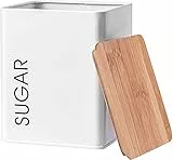 GALICJA Vorratsdose mit Deckel, Metalldose, Vorratsbehälter aus Stahl pulverbeschichtet, Aufbewahrungsdose, Aufbewahrungsbehälter, Behälter, luftdicht (Weiß, Sugar)