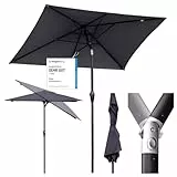 Sekey Aluminum Sonnenschirm 210 × 140 cm Sonnenschirm Balkon Sonnenschirm Rechteckig für Balkon Garten & Terrasse Sonnenschutz UV 50+