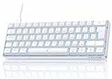 TMKB T61SE Gaming Mechanische Tastatur mit Deutsches QWERTZ Layout,Blauer Schalter,weiße