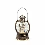 Konstsmide LED Kugellaterne aus Glas, Schneemannfamilie, mit 5h Timer, wassergefüllt, warm weiß, batteriebetrieben, Innen - 3498-000, Ø 58 cm