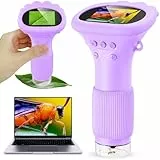 Ashfly Mikroskop für Kinder, Mini Lemoni Mikroskop - 2,0' IPS-Bildschirm LED Lights -Anschluss an PC, Werkzeug, im Alter von 3, 4, 5, 6, 7, 8, 9, 10, 11, Lila