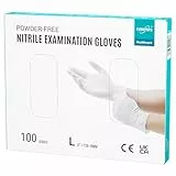 EUROPAPA® 100x Nitrilhandschuhe Weiss Box Einweghandschuhe Einmalhandschuhe Untersuchungshandschuhe Nitril Handschuhe puderfrei ohne Latex unsteril latexfrei disposible gloves