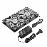 GDSTIME Gehäuselüfter 240mm 230V Dual Lüfter 2 x 120mm PC Lüfter 230V PC Ventilator 240mm mit DC 4V -12V Regelbar Geschwindigkeit für Computer Laptop Kontrolle