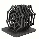 6st Untersetzer mit Spinnennetz, 10cm Glasuntersetzer für Getränke Gruselig Tischsets Tischuntersetzer Getränkeuntersetzer Gothic Filzuntersetzer Zubehör für Halloween Party Küchendekor