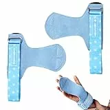 MANUEKLEAR Gewichtheben-Handgelenkbänder mit gepolsterter Handgelenkschlaufe, Leder-Gewichtheben, Handgelenkriemen für Kreuzheben, Powerlifting, Profi Lifting Straps für Frauen (Sky Blue)
