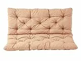 Ambientehome 2er Bank Sitzkissen und Rückenkissen Hanko, beige, ca 120 x 98 x 8 cm, Bankauflage, Polsterauflage