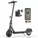 E Scooter mit Straßenzulassung Max 33 km Reichweite, ABE Elektroroller Belastung bis 120kg, LED, 20km/h, 350W Motor,Duales Bremssystem Doppelte Federung Leicht Kompakt & Stabil Eroller Für Pendler