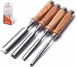 ATOPLEE 4 Stück Stechbeitel Set für Holz,Holz Meißel Werkzeug Schreiner Hohlbeitel CR-V Stahl halbkreisförmige Kante 8mm(5/16')/12mm(1/2')/18mm(3/4')/25mm(1')