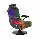 X Rocker Monsoon RGB 4.1 Stereo Audio Gaming Stuhl mit lebendiger LED-Beleuchtung, Universal, schwarzes Carbon RGB, 5142701