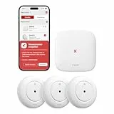 X-Sense Smart Wassermelder mit Batterie, WLAN Wassersensor, kompakter Überschwemmungssensor mit Einstellbarer Lautstärke von bis zu 110 dB sowie 500 m Reichweite, für Küchen, Keller und Badezimmer